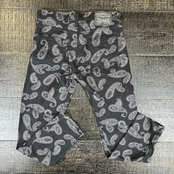 Levis Jeans 512 Slim Taper Paisley Retro Denim Men's Size 31x30 - Picture 2 of 9